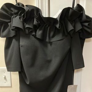 Long black dress with slit